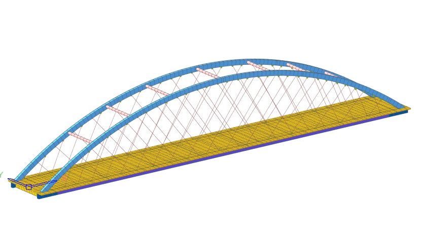 Model obliczeniowy konstrukcji mostowej MIDAS Civil NX